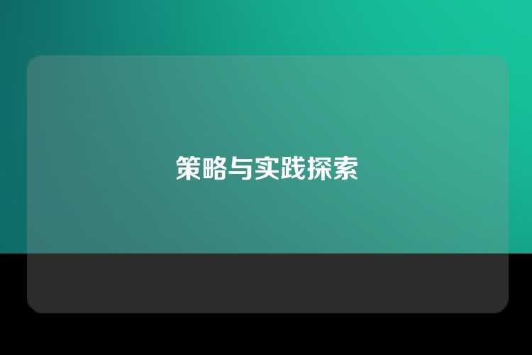策略与实践探索