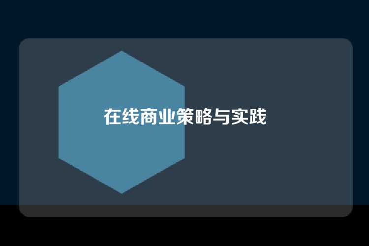 在线商业策略与实践