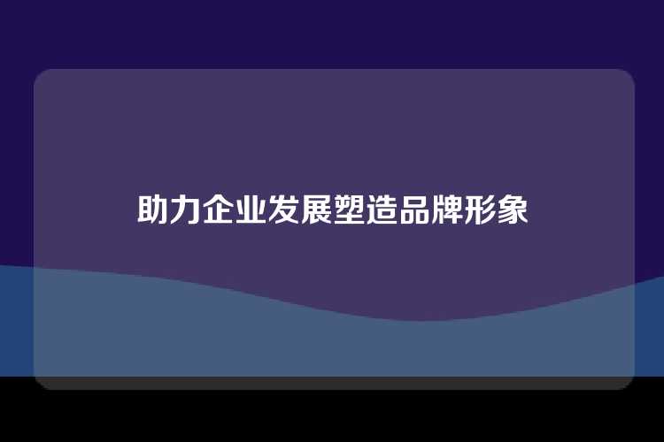 助力企业发展塑造品牌形象