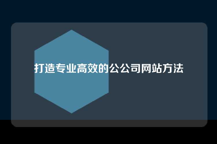 打造专业高效的公公司网站方法