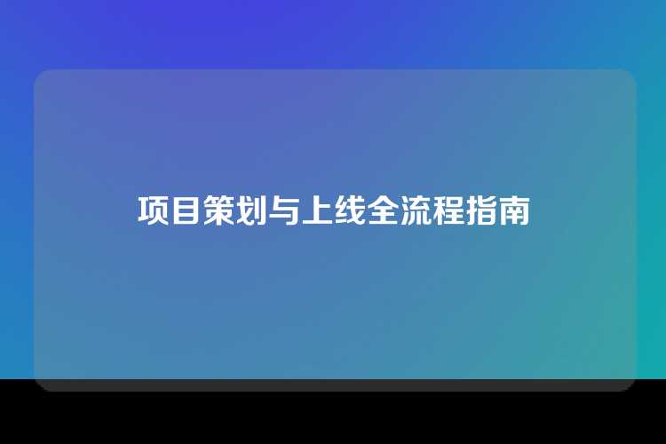 项目策划与上线全流程指南