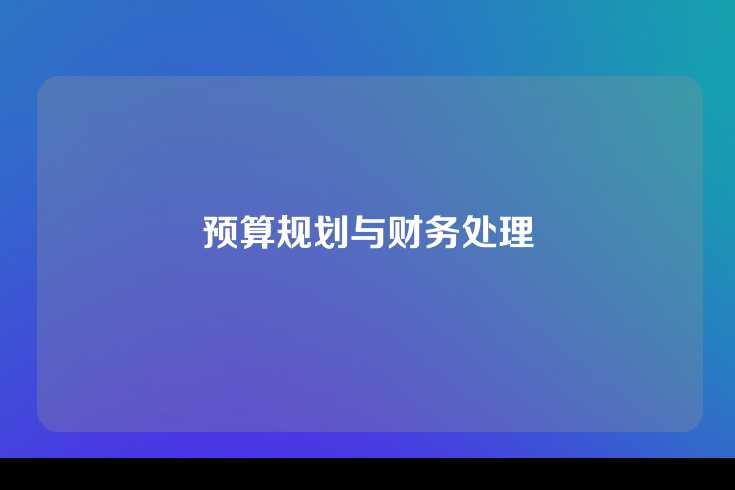 预算规划与财务处理