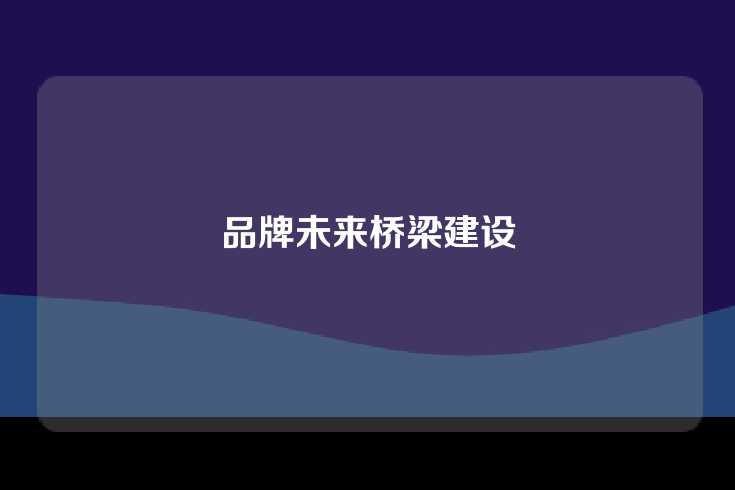 品牌未来桥梁建设