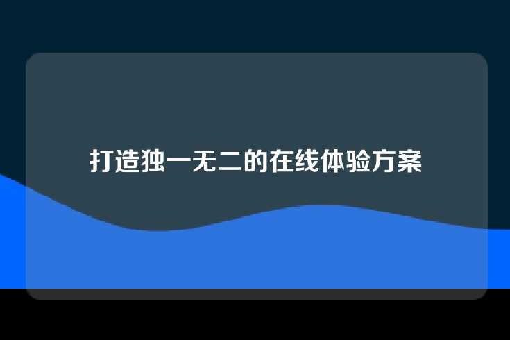 打造独一无二的在线体验方案