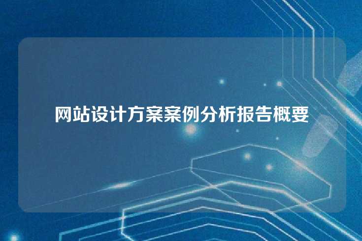 网站设计方案案例分析报告概要