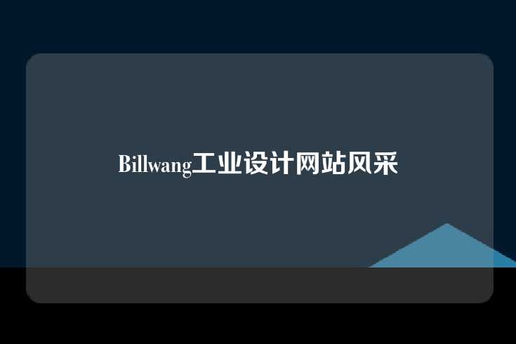 Billwang工业设计网站风采