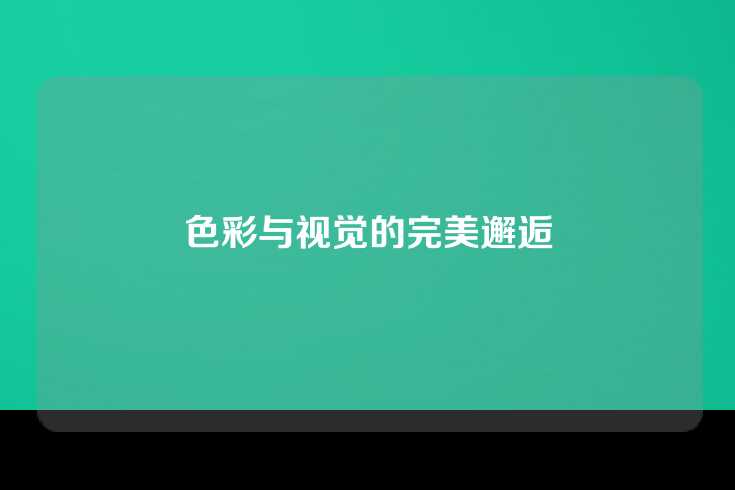 色彩与视觉的完美邂逅