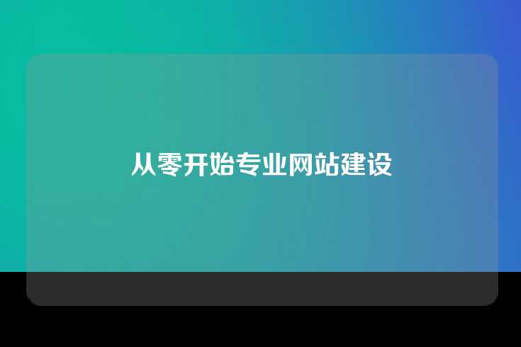 从零开始专业网站建设