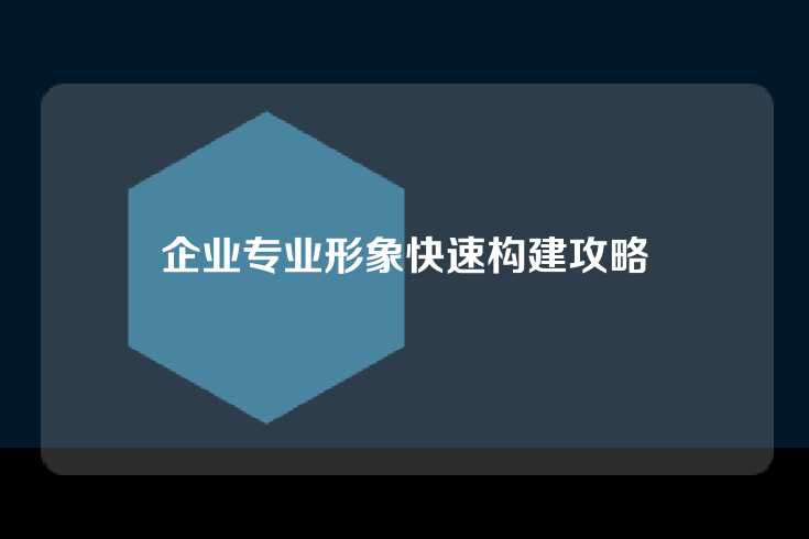 企业专业形象快速构建攻略