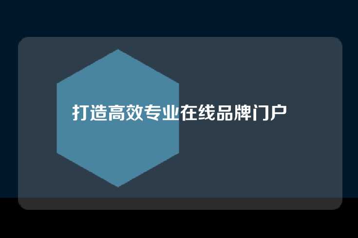 打造高效专业在线品牌门户