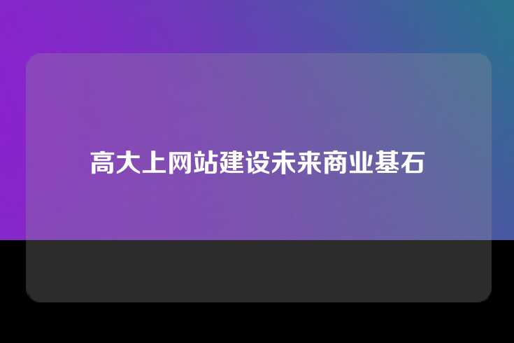 高大上网站建设未来商业基石