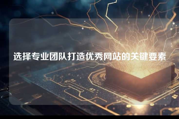 选择专业团队打造优秀网站的关键要素