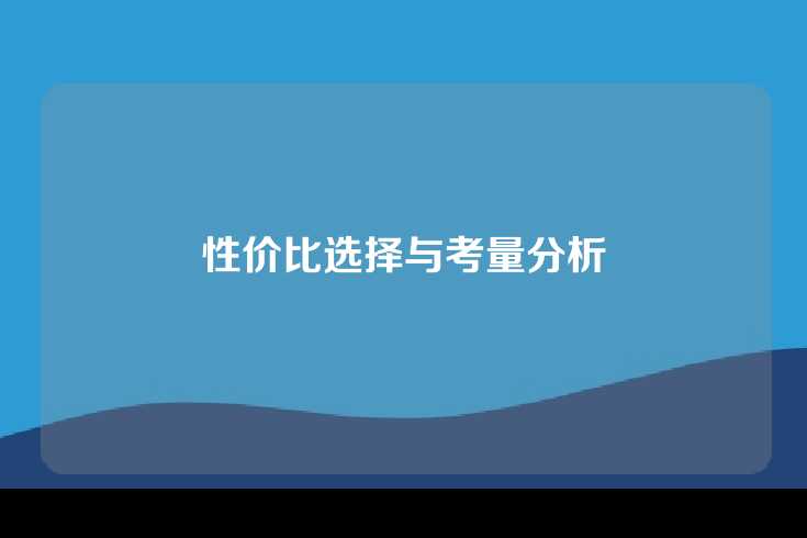 性价比选择与考量分析