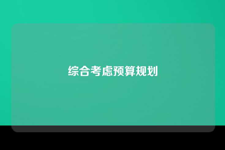 综合考虑预算规划