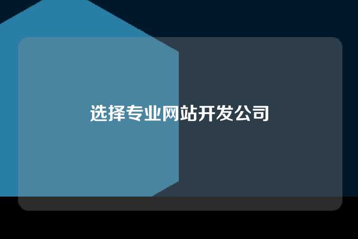 选择专业网站开发公司