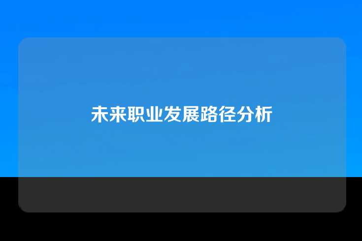 未来职业发展路径分析