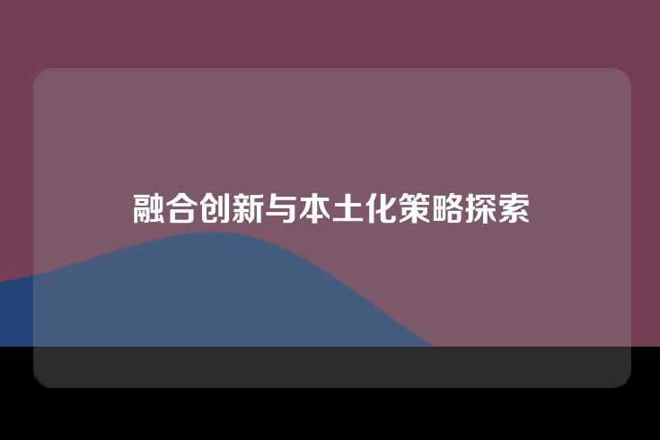 融合创新与本土化策略探索
