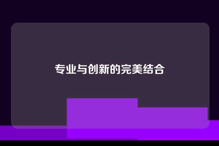 专业与创新的完美结合