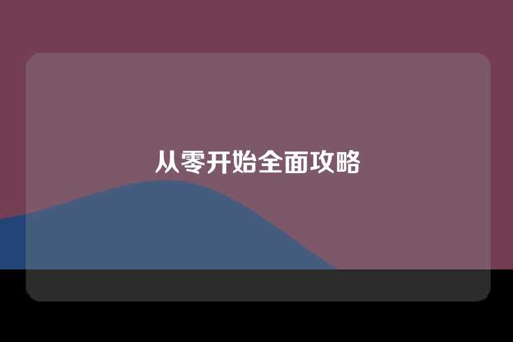 从零开始全面攻略