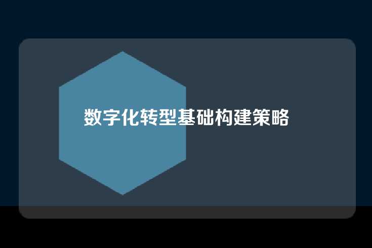 数字化转型基础构建策略