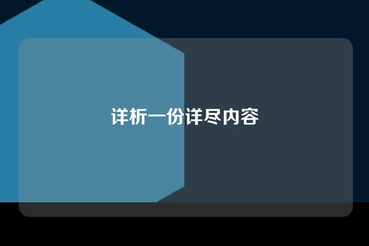 详析一份详尽内容