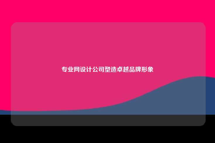什么是专业网站设计公司？