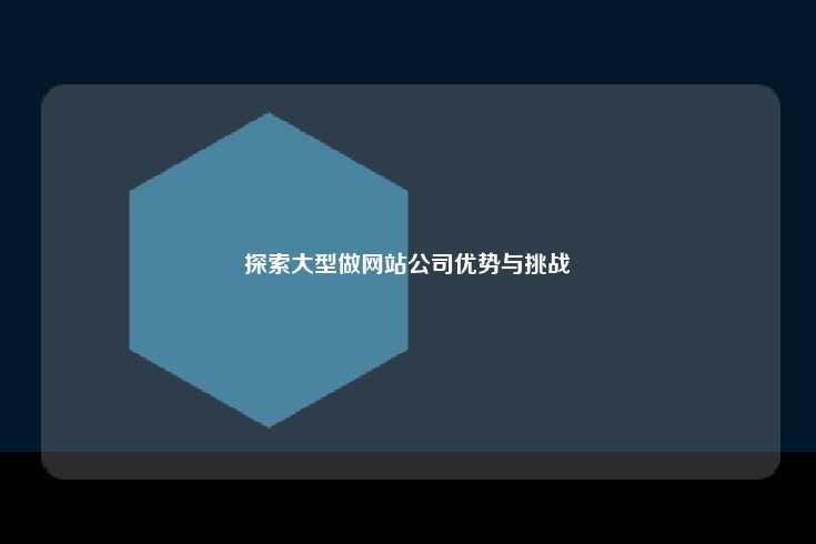 大型做网站公司的优势与挑战