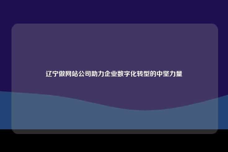 辽宁地区众多优秀的网站制作公司正成为推动企业数字化转型的重要力量