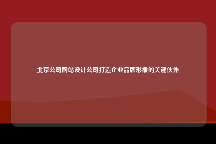 北京公司，专业网站设计服务提供商